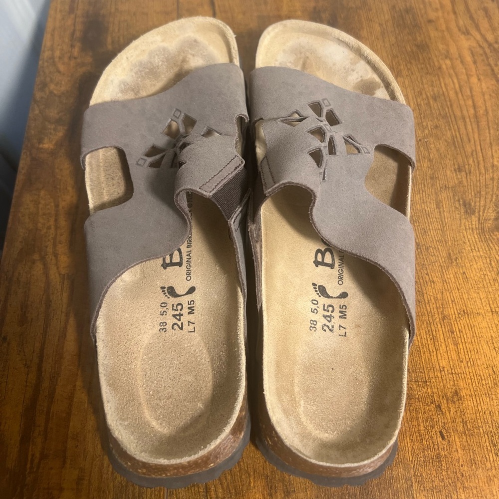 Women's Brown Sandals with Cutout Design FAME